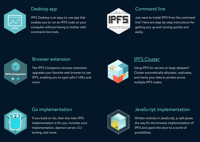 IPFS has variety of clients available